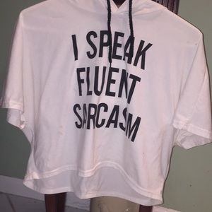 I’m selling a cropped thin hooded shirt